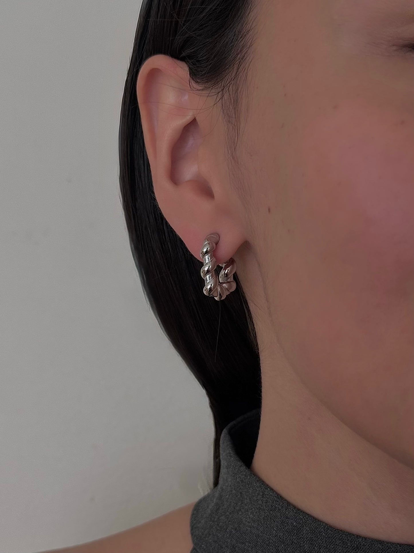 Aretes Rectangulares Churro Plateados