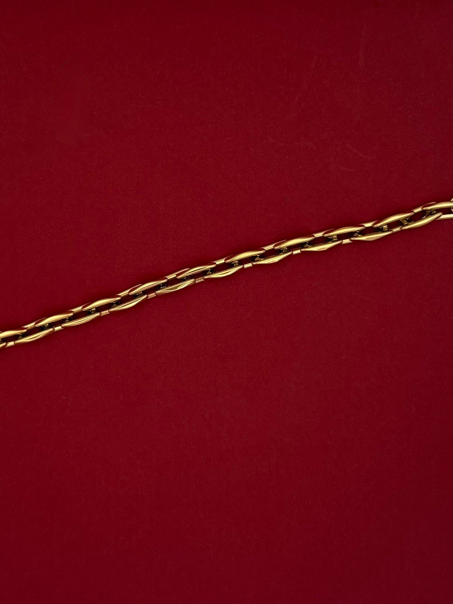 Pulsera Eslabones Ovalados Lisos Aplastados Dorada