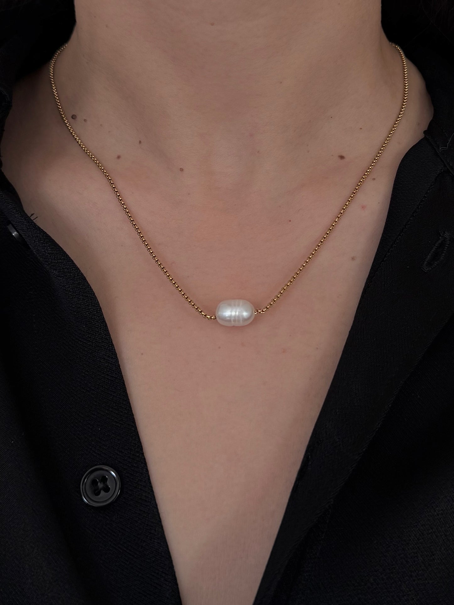 Dije Perla Natural Ovalada