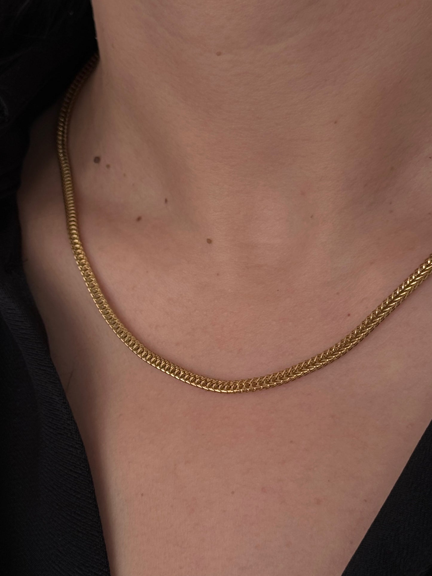 Cadena Espiga Cuadrada Dorada