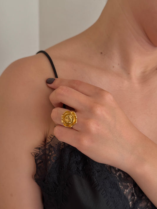 Anillo Flor Mini Dorado