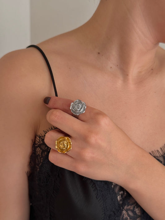 Anillo Flor Mini Plateado