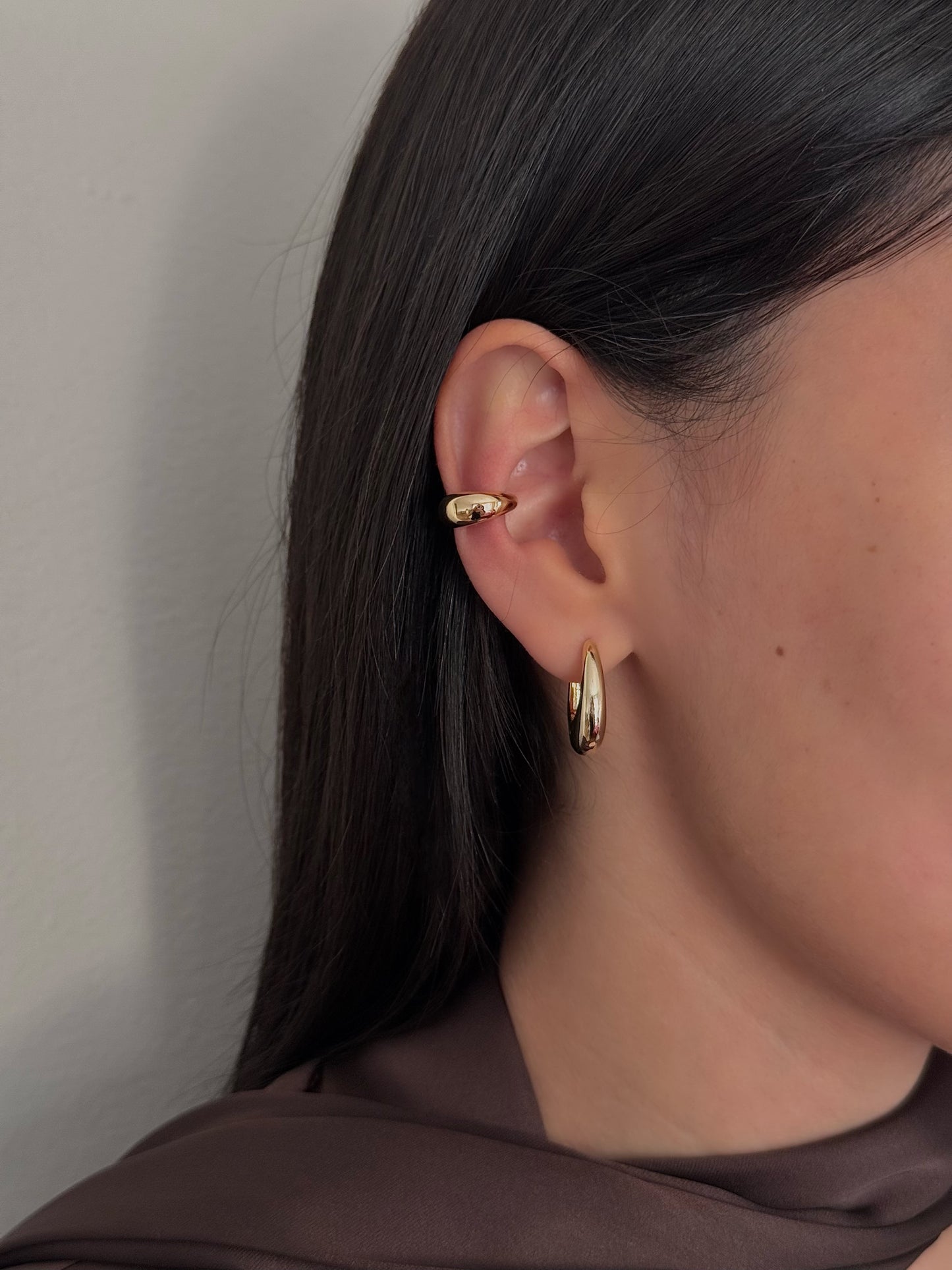 Ear Cuff Línea Lisa Chunky Dorado