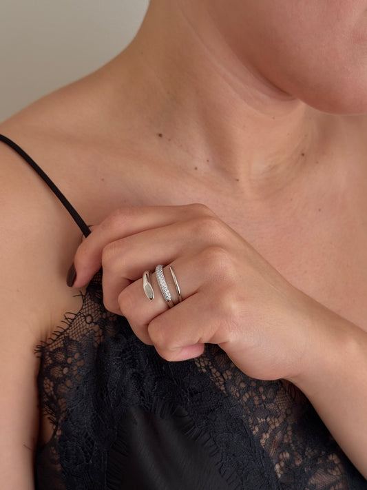 Anillo Triple Línea Mixta