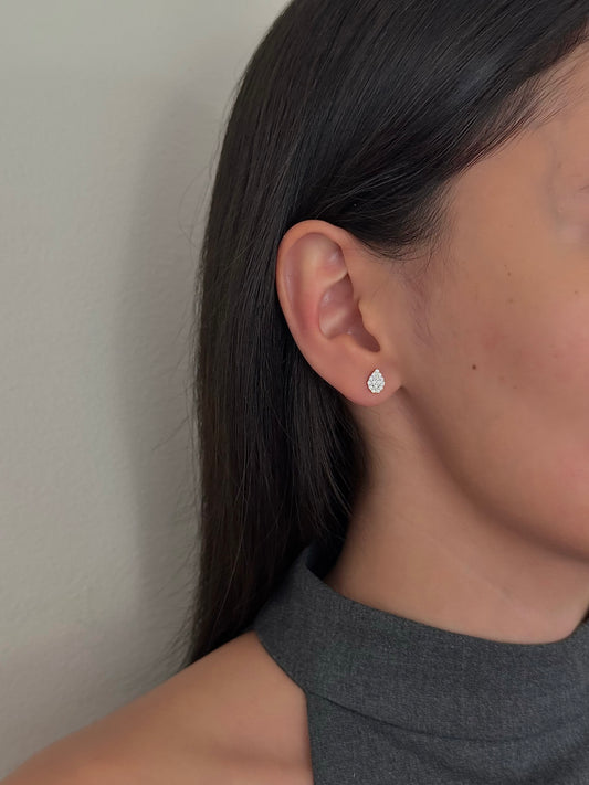 Aretes Gota Rellena de Zirconia
