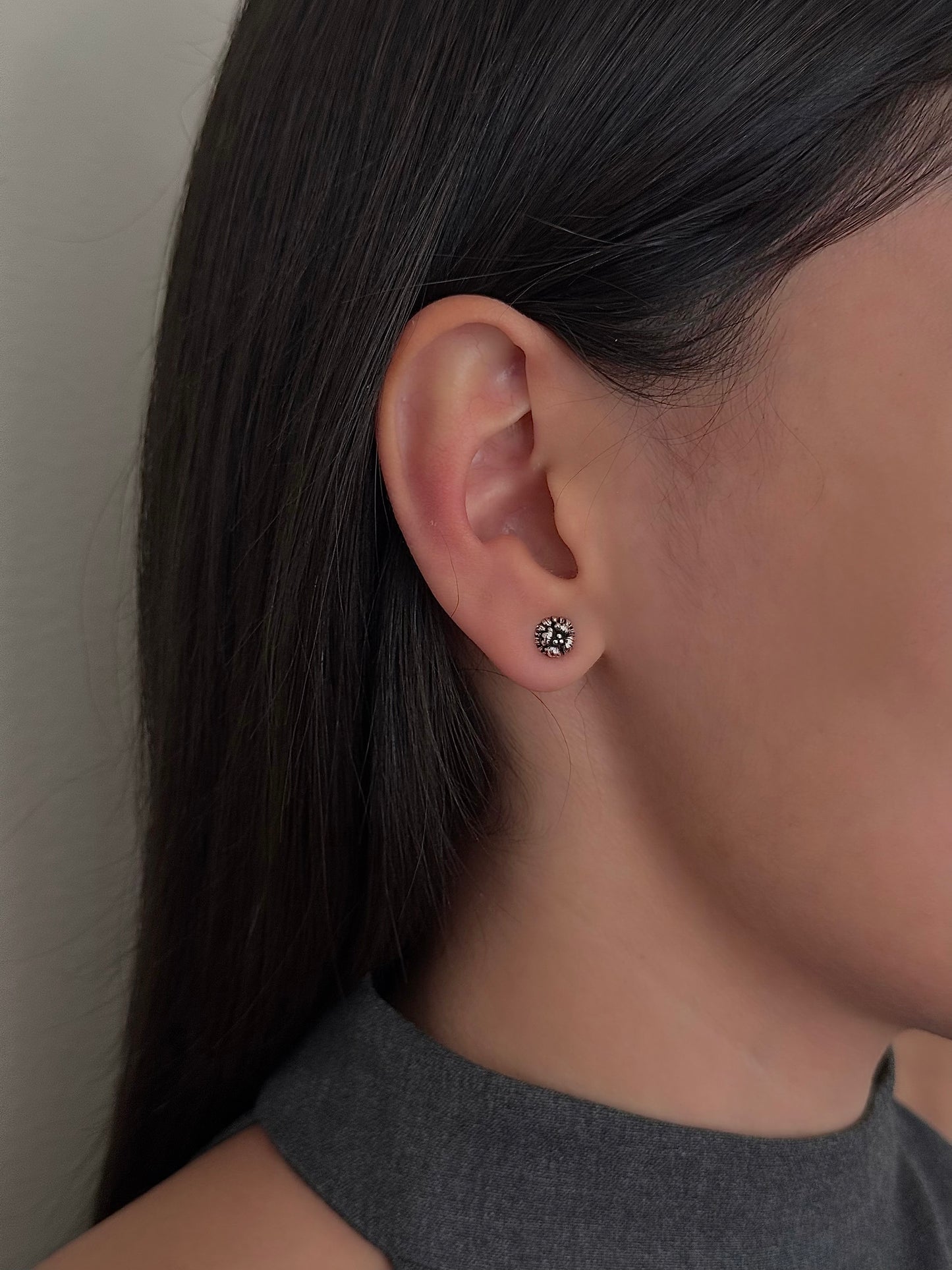 Aretes Rosa Abierta Mini Chunky