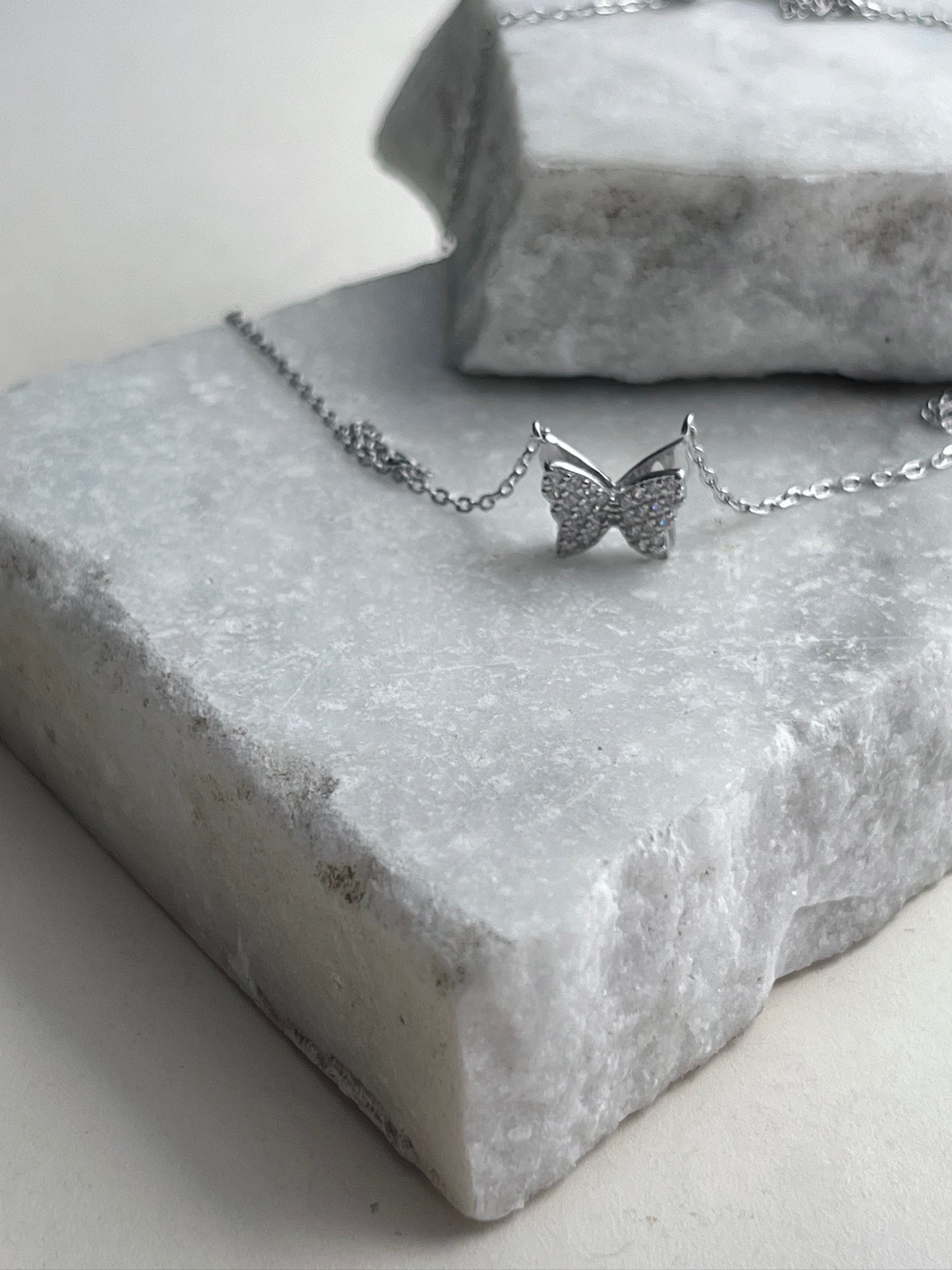 Collar Mariposa Brillante 3D