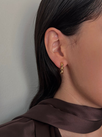 Aretes Rectangulares Churro Dorados