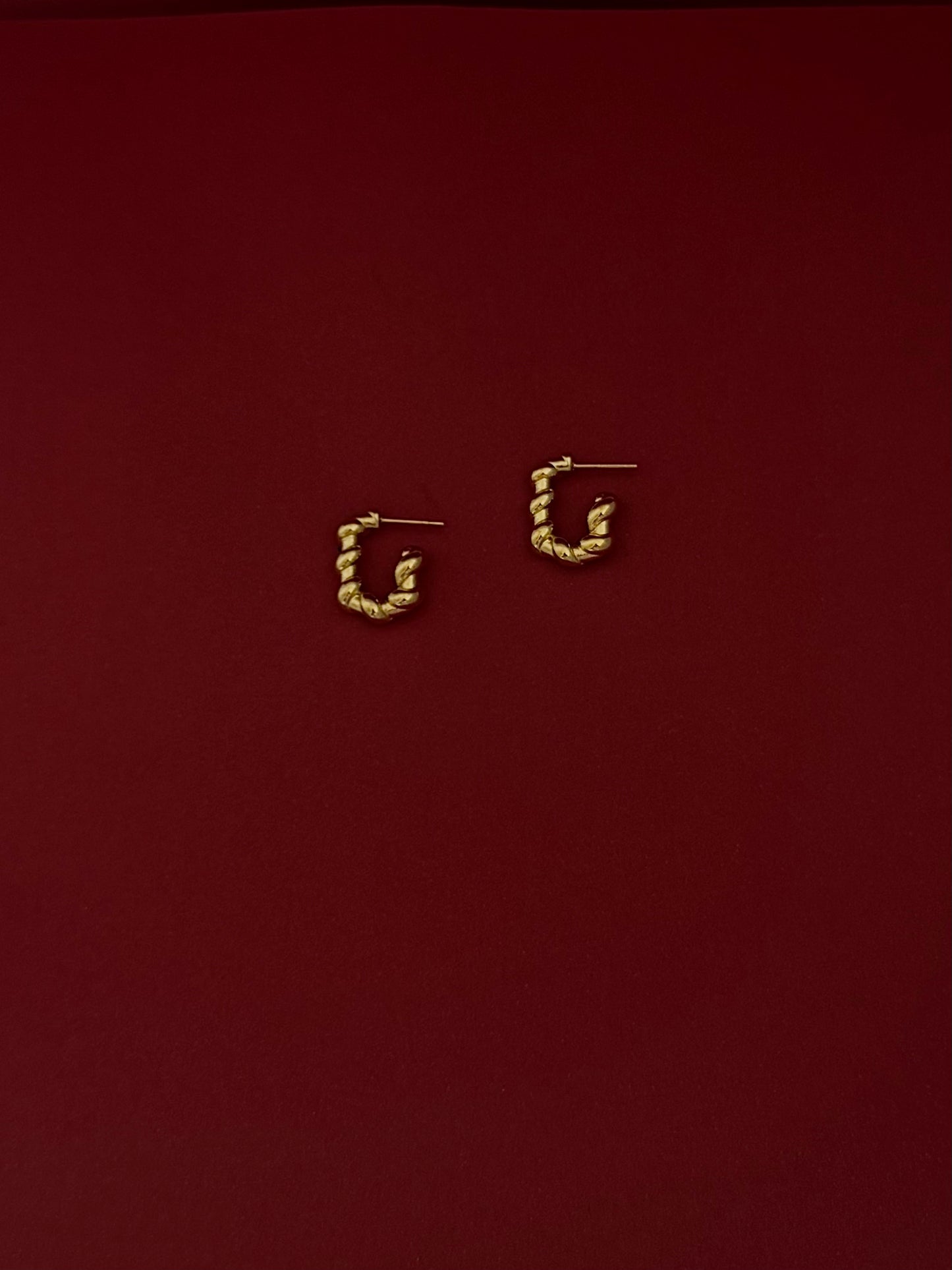 Aretes Rectangulares Churro Dorados