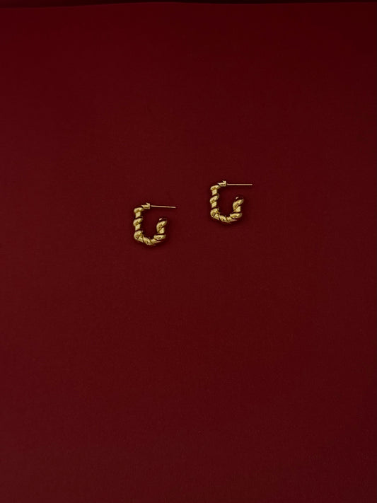 Aretes Rectangulares Churro Dorados