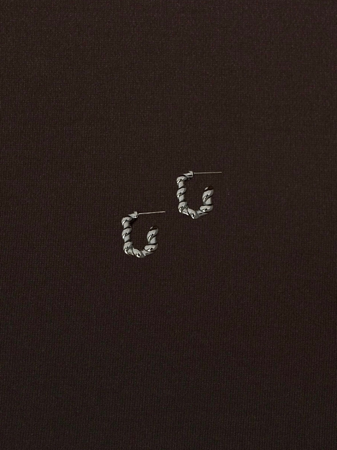 Aretes Rectangulares Churro Plateados