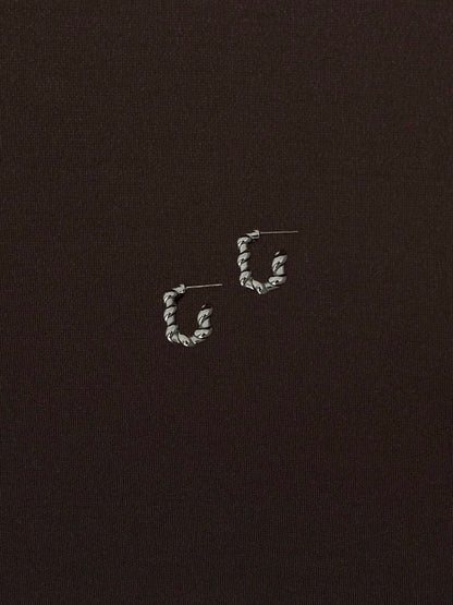 Aretes Rectangulares Churro Plateados