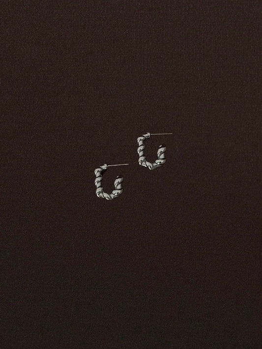 Aretes Rectangulares Churro Plateados