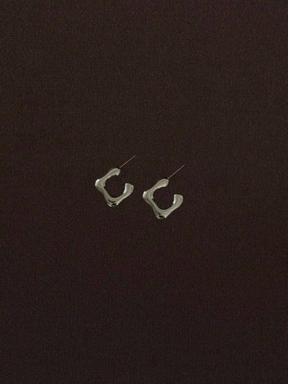 Aretes Cuadrado Orgánico Plateados