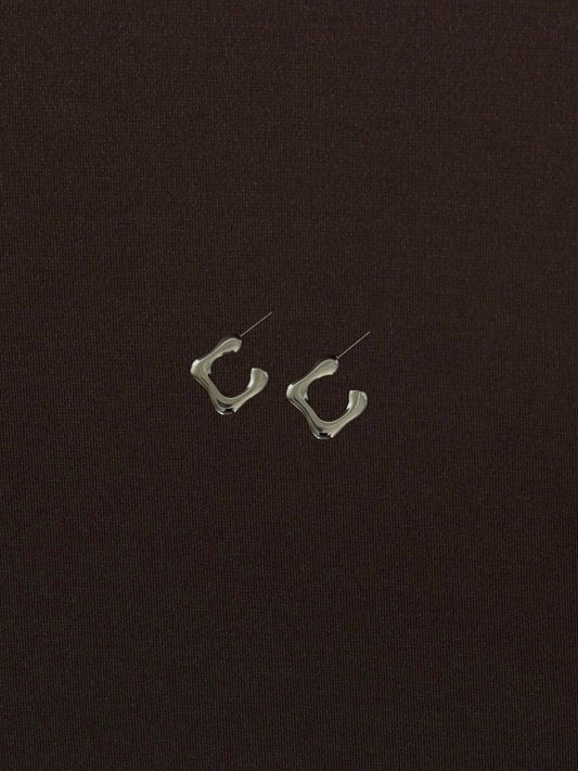 Aretes Cuadrado Orgánico Plateados