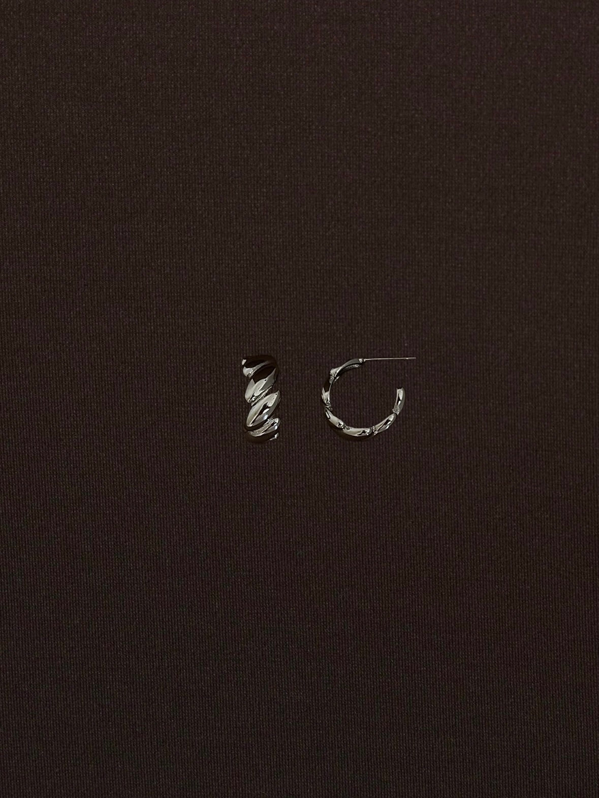 Aretes de Óvalos Lisos Plateados