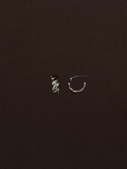 Aretes de Óvalos Lisos Plateados