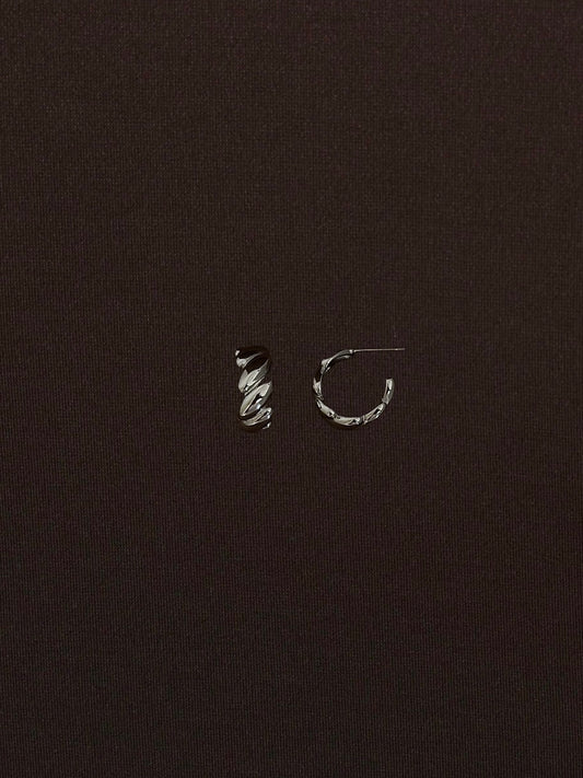 Aretes de Óvalos Lisos Plateados