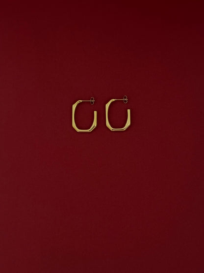 Aretes Octagonales Dorados