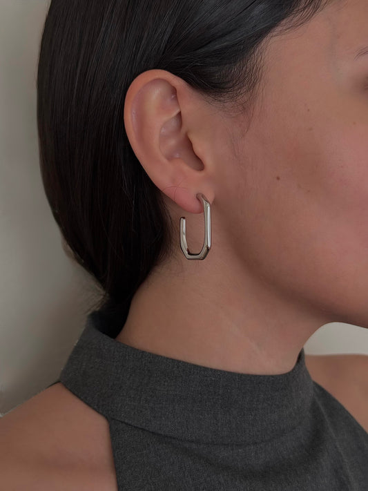 Aretes Octagonales Plateados