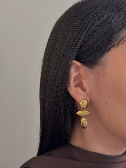 Aretes Largos Orgánicos Dorados