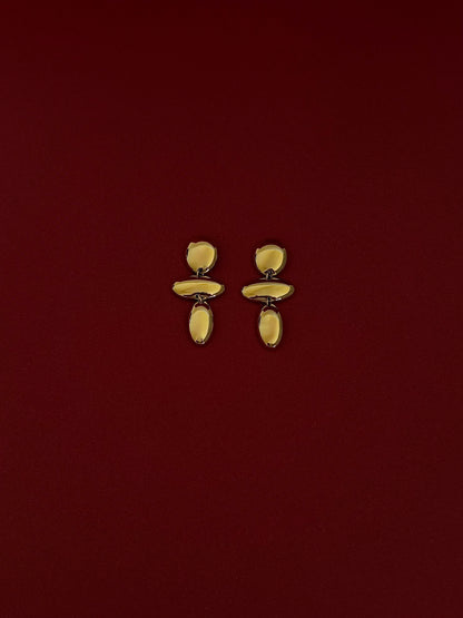 Aretes Largos Orgánicos Dorados