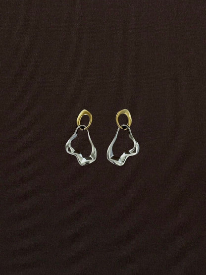 Aretes Dúo Dorado + Plateado Largos