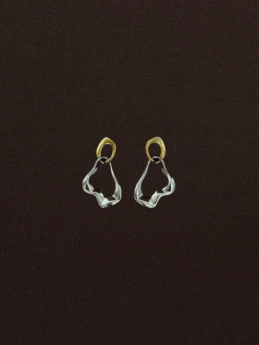 Aretes Dúo Dorado + Plateado Largos