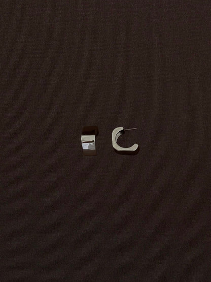 Aretes Cuadrado Hueco Plateado