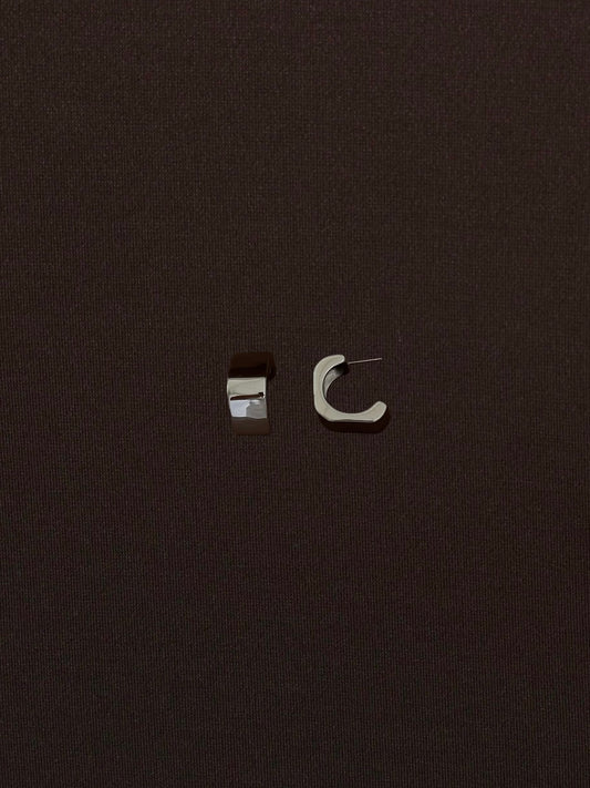 Aretes Cuadrado Hueco Plateado