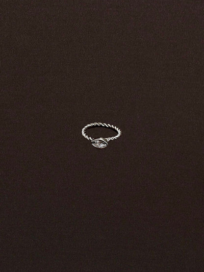 Anillo Zirconia Ovalada Plateado