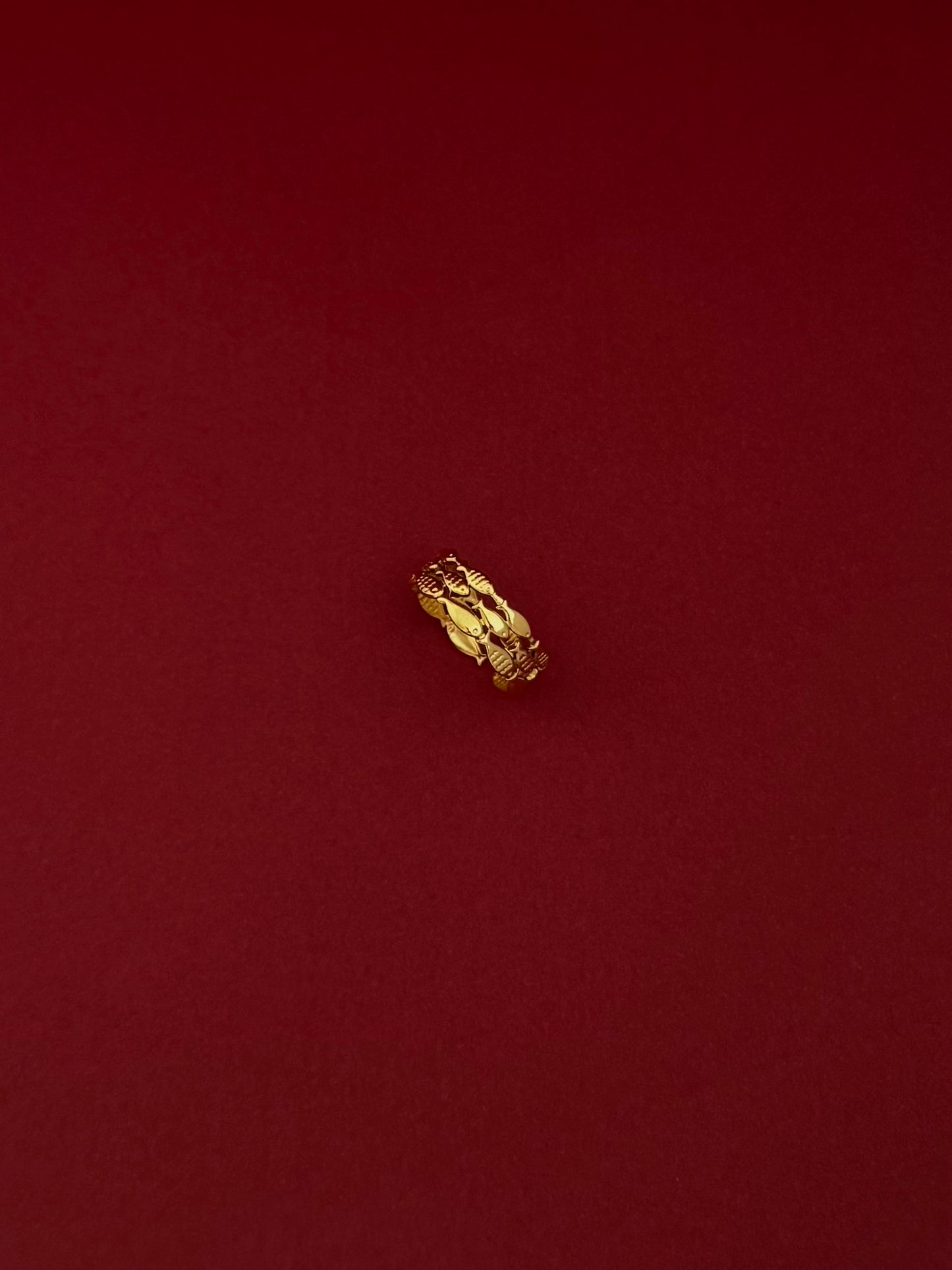 Anillo Peces Triple Línea Ajustable Dorado