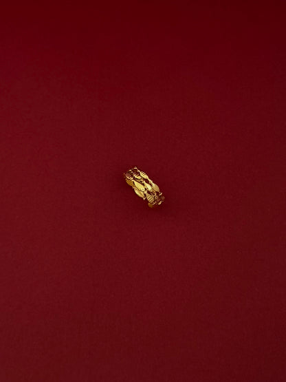 Anillo Peces Triple Línea Ajustable Dorado