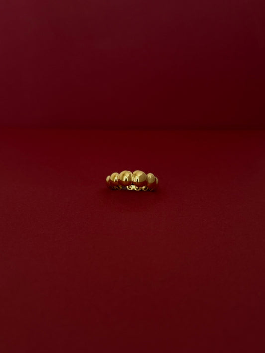 Anillo Bubble Mix Ajustable Dorado