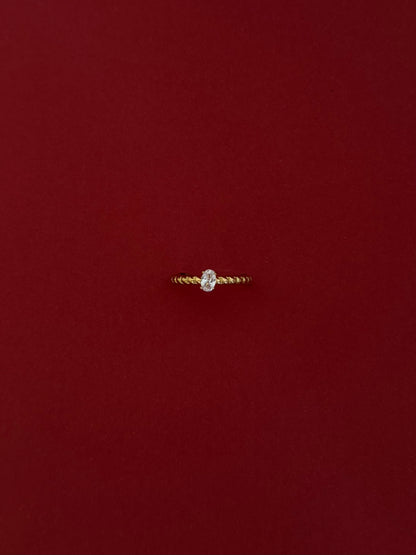 Anillo Churro Luna Drop Dorado