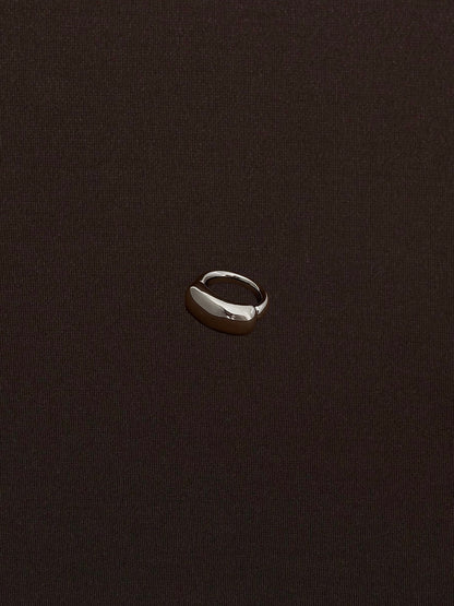 Anillo Rectángulo Chunky Plateado