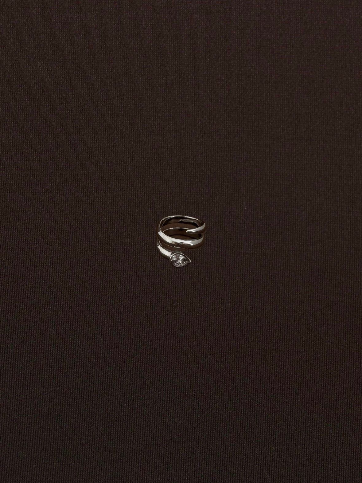 Anillo Víborita con Zirco Gota Plateado