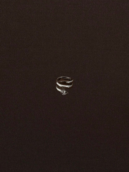 Anillo Víborita con Zirco Gota Plateado