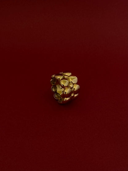 Anillo Twin Bubbles Dorado