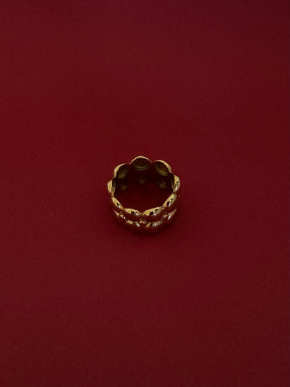 Anillo Twin Bubbles Dorado