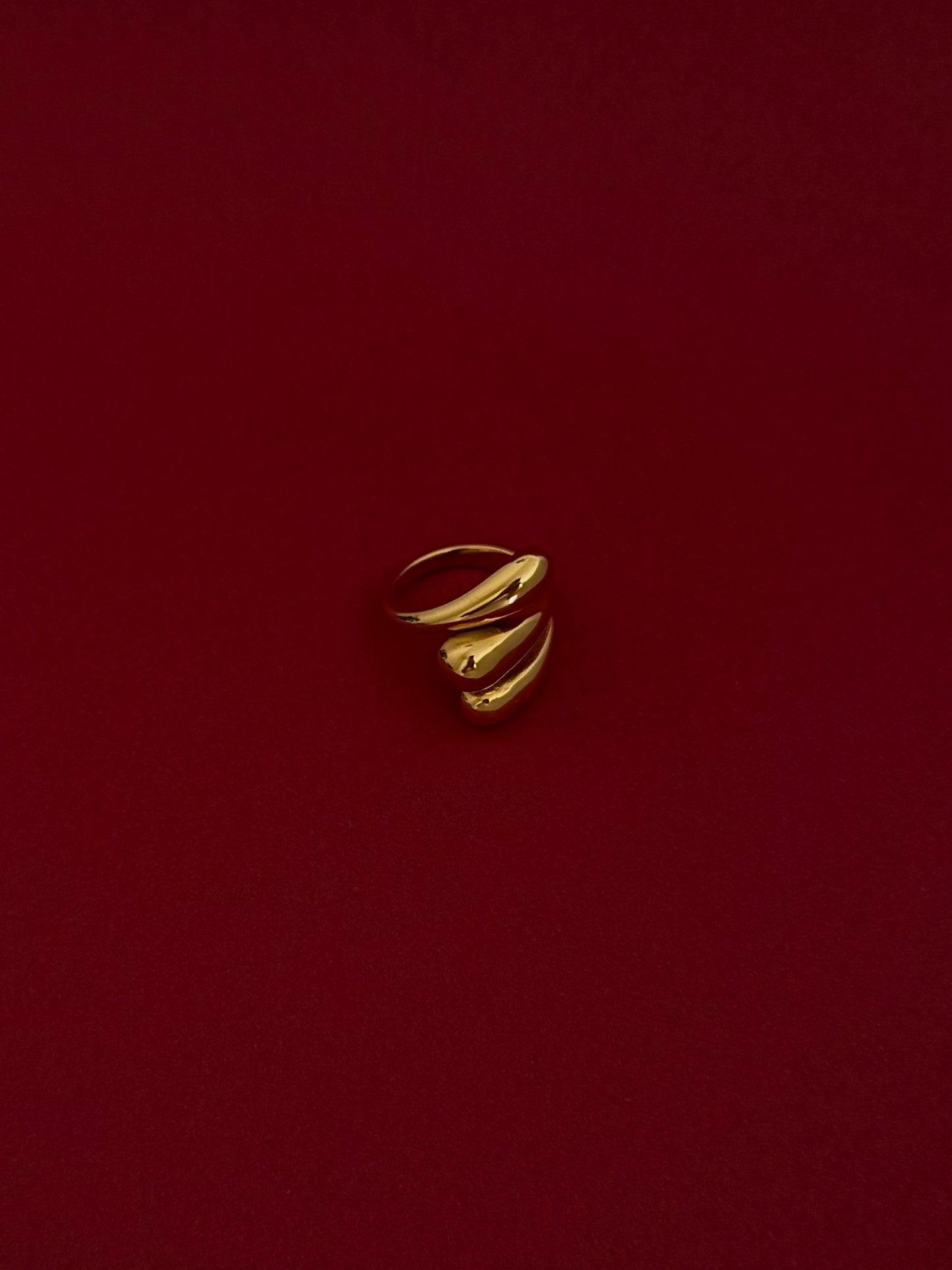 Anillo Triple Drop Dorado