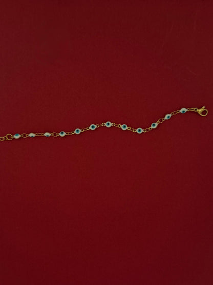 Pulsera Ojo Azul Dorada
