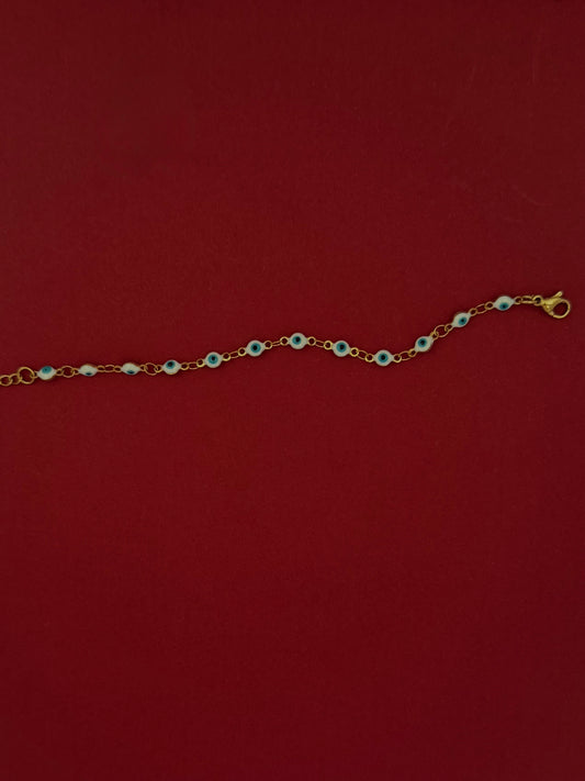 Pulsera Ojo Azul Dorada