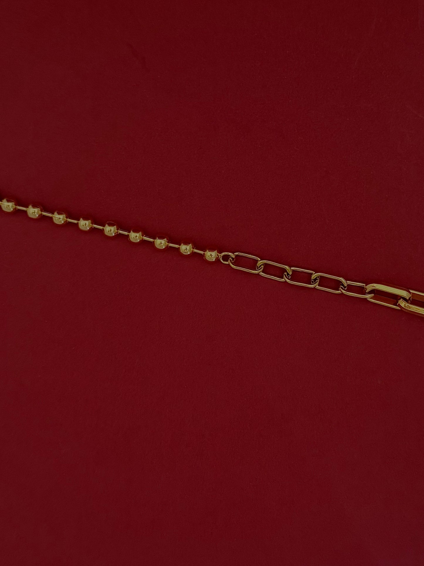 Pulsera Eslabones con Bolitas Dorada