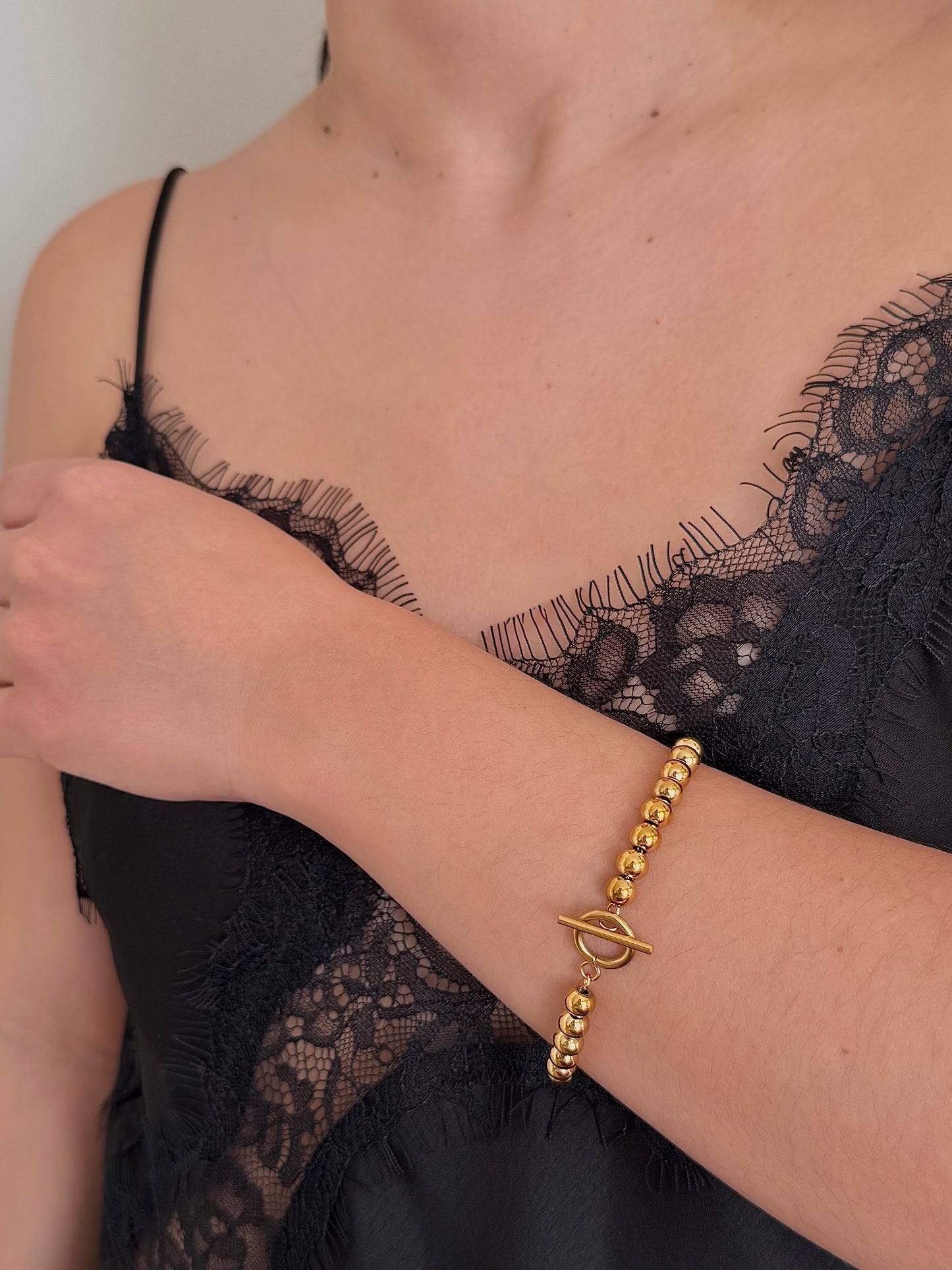 Pulsera Bolas Doradas