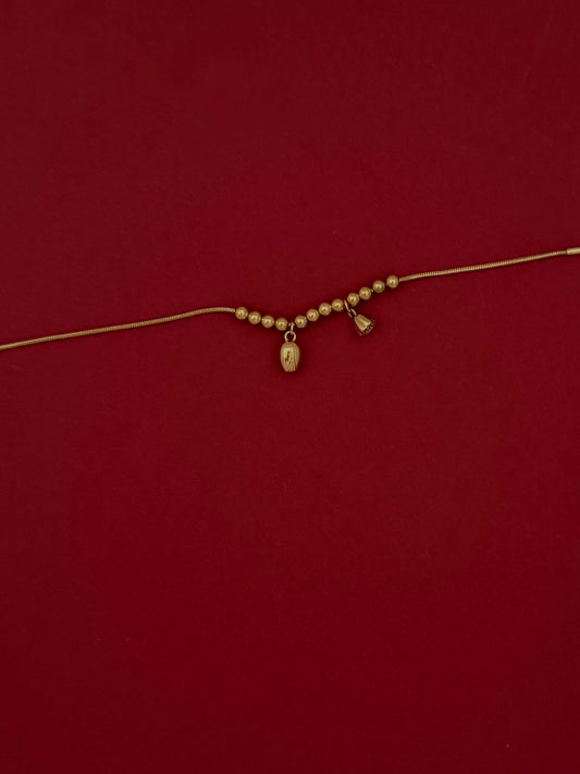 Pulsera Dos Flores Doradas