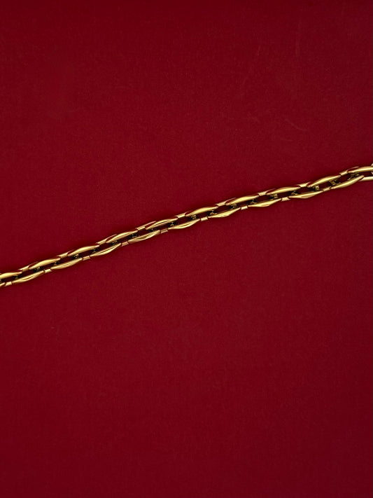Pulsera Eslabones Ovalados Lisos Aplastados Dorada