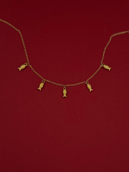 Collar Peces Mini Dorado