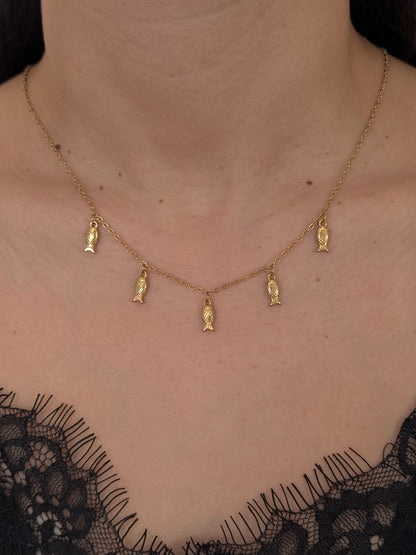 Collar Peces Mini Dorado