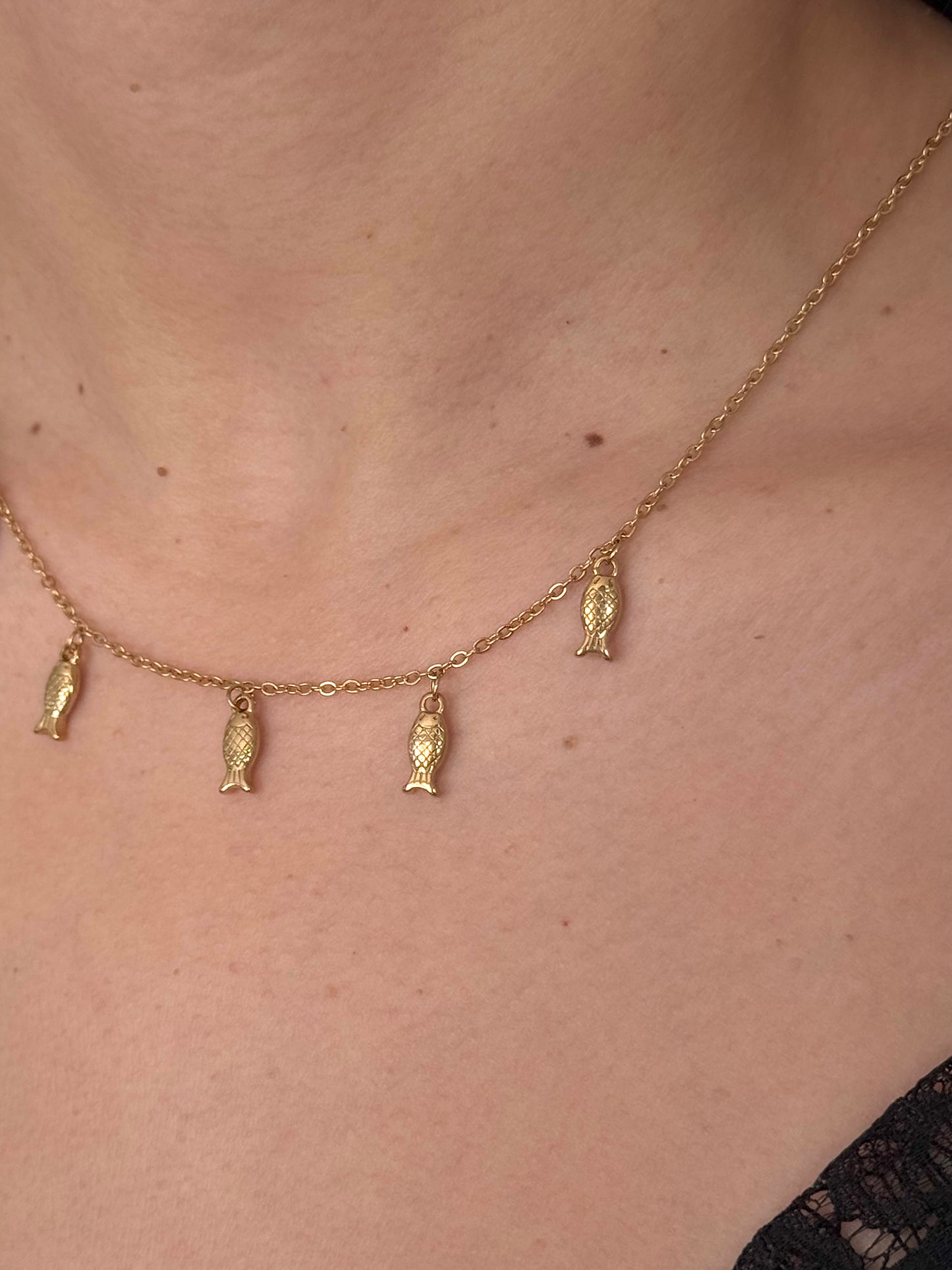 Collar Peces Mini Dorado